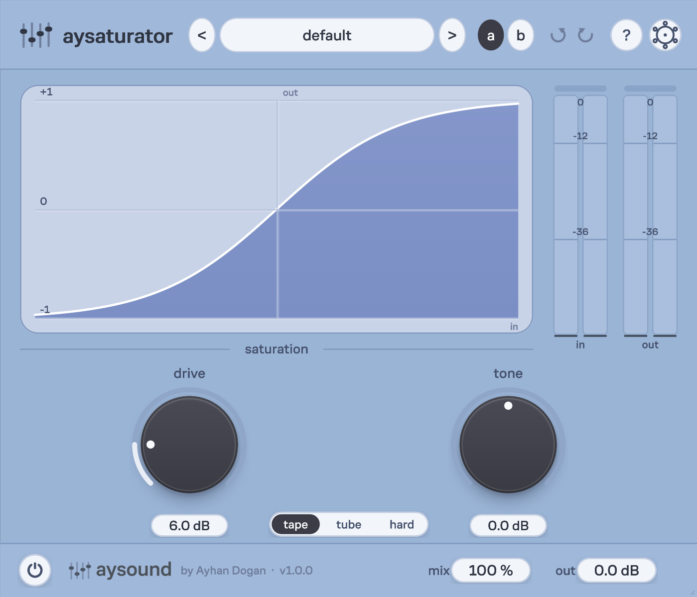 AySaturator user interface